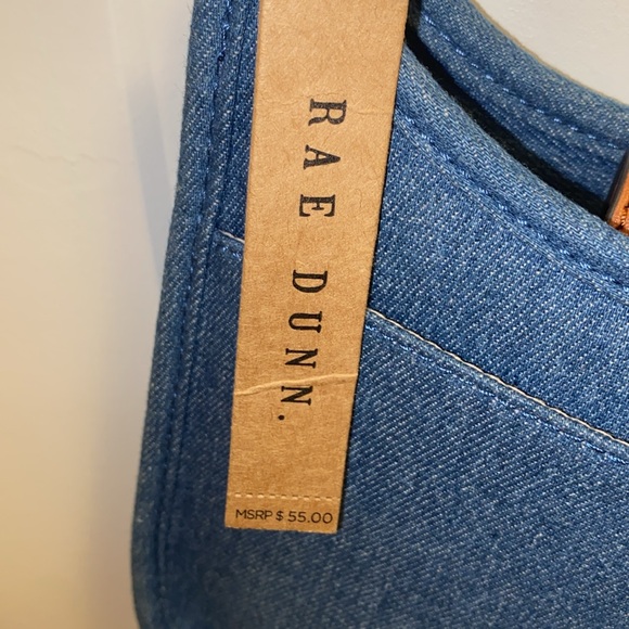 Rae Dunn Denim Canvas small Crossbody with change zip purse - Picture 9 of 10